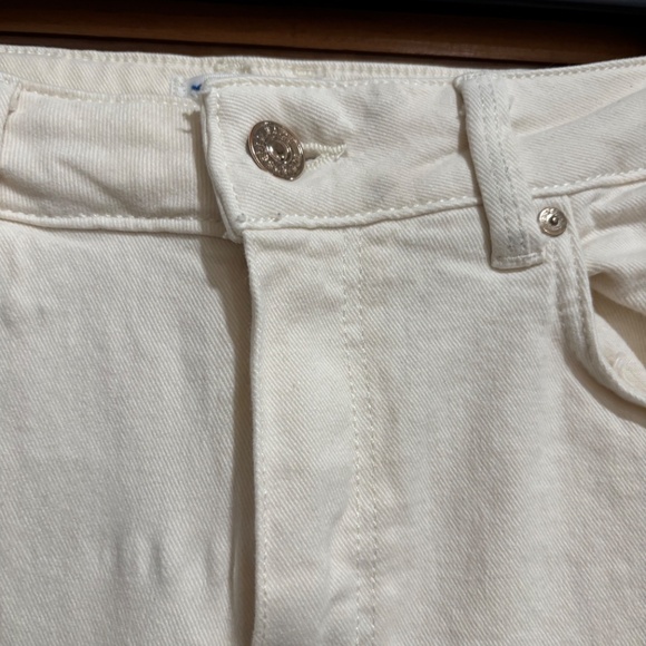 WOMENS PAIGE WIDE LEG HIGH RISE IVORY DENIM - Picture 7 of 12